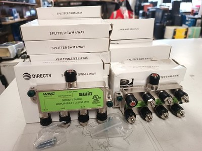 4-WAY DIRECTV LOT OF 16 SWM SPLITTER & 6 SWM 8 Way Splitter Lot