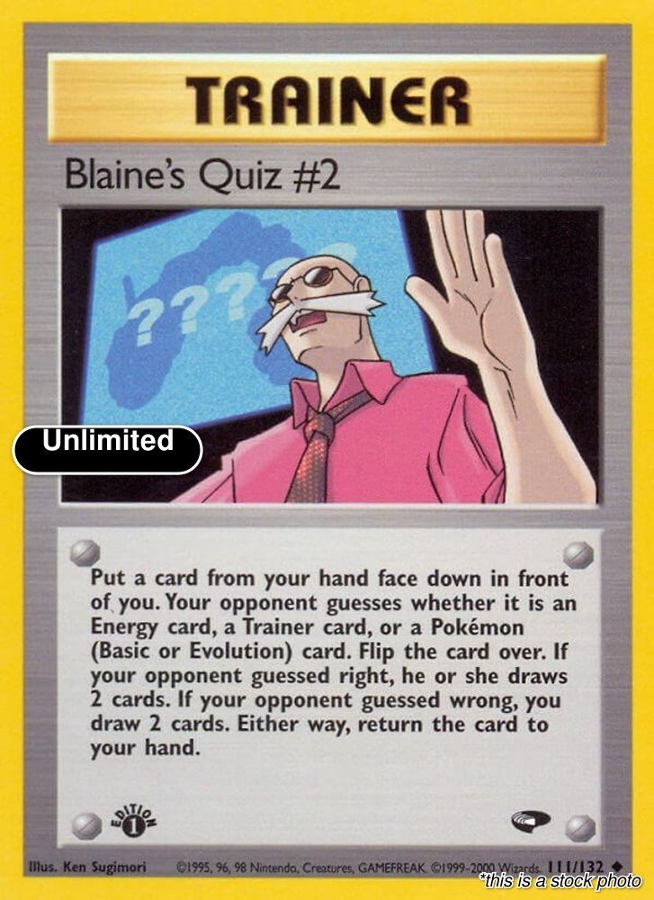 Blaine's Quiz #2 111/132 Gym Challenge LP Unlimited