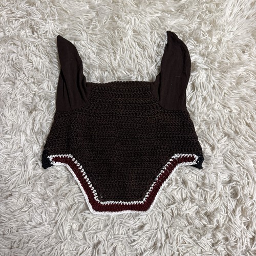 Full Size Brown Frilly Fillies Horseback Riding Ear Bonnet