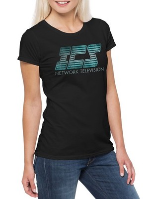ICS Damen T-Shirt Running Network Television Man Fernsehsender Science Fiction