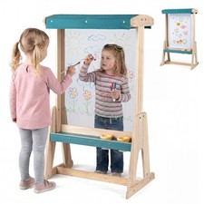 Wooden Art Easel for Kids w/Transparent Board  Paper Roll, Fir Wood Frame