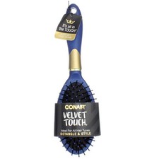 4 Pack Conair Velvet Touch Cushion Hair Brush, Blue