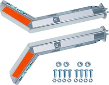 Chrome Angled Spring Loaded Mud Flap Hanger Bracket Mudflap Holder Set 1-1/8"