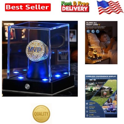 Crystal Clear Acrylic LED Ring Holder with Memory Function - 10 Lighting Options