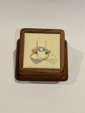 9ct Yellow Gold Opal Diamond Ring  Size M