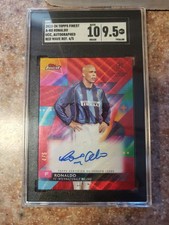 2023 Topps Finest UEFA Club Competitions Red Wave Ref Ronaldo /5 Auto SCG 10/9.5