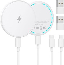 MagSafe Charger 2 Pack 15W Magnetic Wireless Charger Fast Charging Pad Compat...