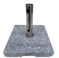 Schirmständer Granit 45x45 cm Edelstahl Rohr für Sonnenschirm mit Rollen