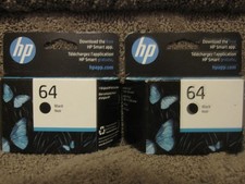 Lot of 2 HP N9J90AN Black Ink Cartridge Genuine OEM  64 MAY/2027