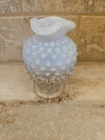 Vintage FENTON Opalescent White  Hobnail 3 1/2”  Vase