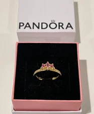 Disney Princess Rapunzel Tiara Ring 14k Gold-Plated Size 8 w/ Box