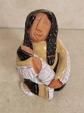 VTG KEENA Mohawk Native American Indigenous Art Sculpture Mother & Child Signed