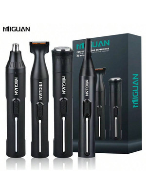 4-In-1 Professional Grooming Kit, USB Rechargeable Nose & Ear Hair Trimmer, Bear