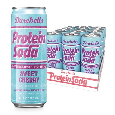 Barebells Protein Soda Cherry Flavor Sugar Free Natural 12x 12 fl oz ea NEW