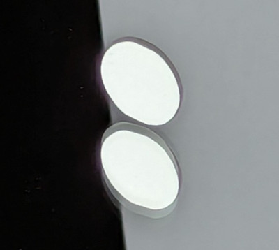 1 elliptischer Spiegel, Hauptachse 15 mm, Nebenachse 12 mm, Carl Zeiss Jena