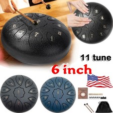 Steel Tongue Drum 6 Inch 11 Notes for Kids Adults Yoga Mind Healing Meditation