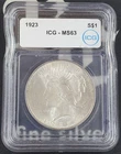 1923-P Peace Dollar S$1 - ICG MS 63