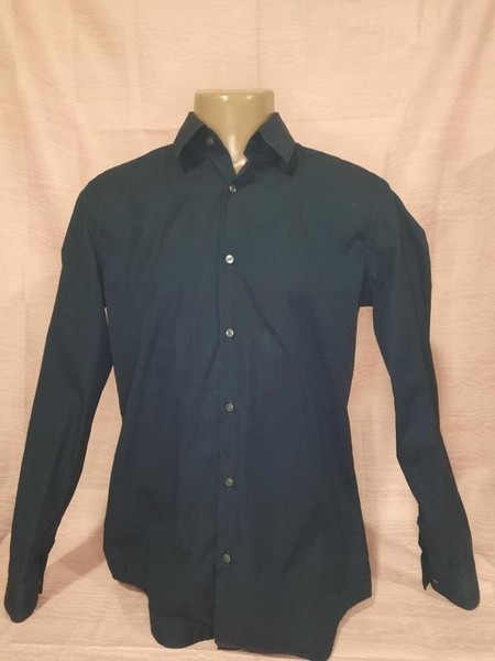 Men Hugo Boss Shirt Black Cotton M #8FZM