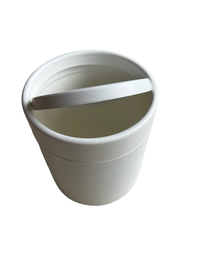 Tischmülleimer Kosmetikeimer mit Schwingdeckel, weiß, Metall Abfalleimeimer - Bild 2 von 3