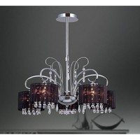 Chrom Schwarz Durchsichtig Glamour Klassisch Leuchter Kronleuchter 5X60W/E14