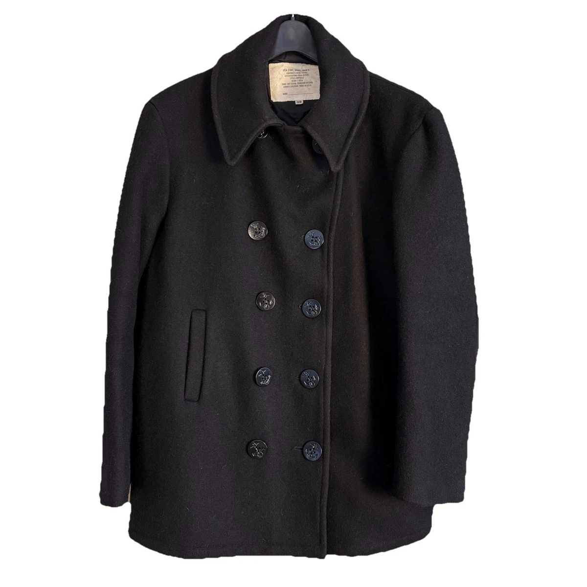 Vintage Navy Pea Coat In Vintage Outerwear Coats & Jackets For Men