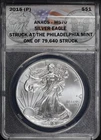 2015-(P) American Silver Eagle Struck at Philadelphia ANACS MS-70 One of 79,640