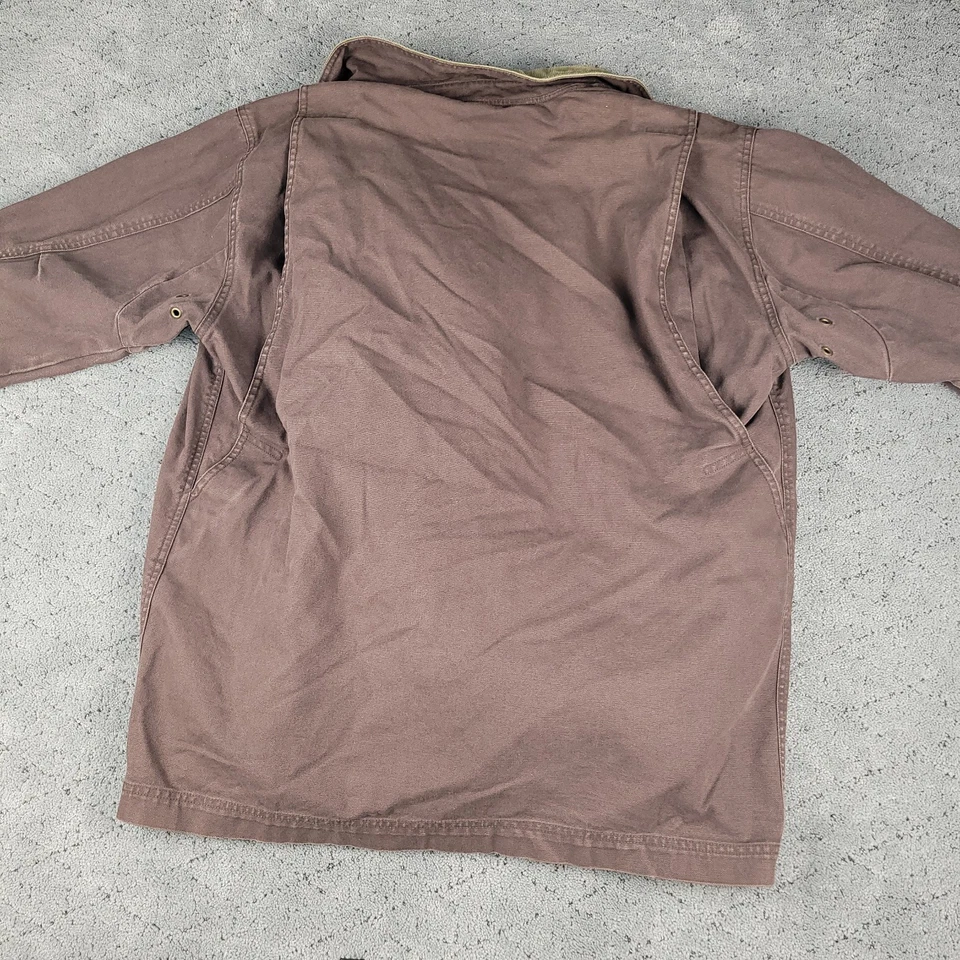 VTG LL Bean Jacket Mens M Brown Canvas Flannel Blanket Lined Chore Barn Workwear - Image 4 of 4