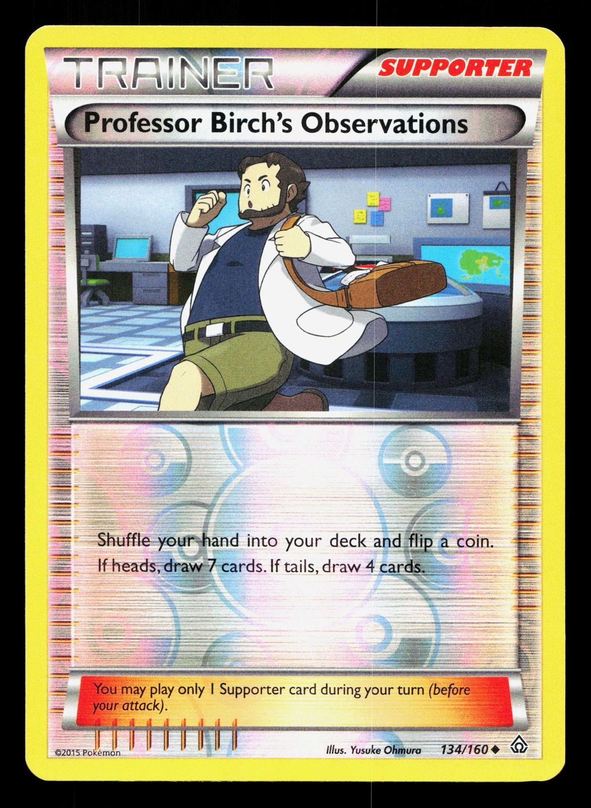 Professor Birch's Observations 134/160 Primal Clash LP Reverse Holo Pokemon Card