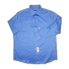 Van Heusen Dress Shirt Blue Men Sz 18.5 35/36 Flex Wrinkle Free Tall Fit Stretch