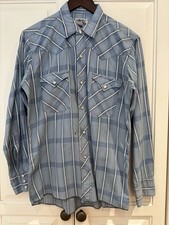 VINTAGE 50s 60s THE PLAINS BY E W JACQUARD COTTON WESTERN PEARL SNAP SHIRT M