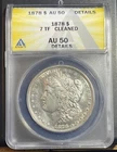 1887 Morgan 90% Silver Dollar AU 50 ANACS "Cleaned" with Details. 7TF