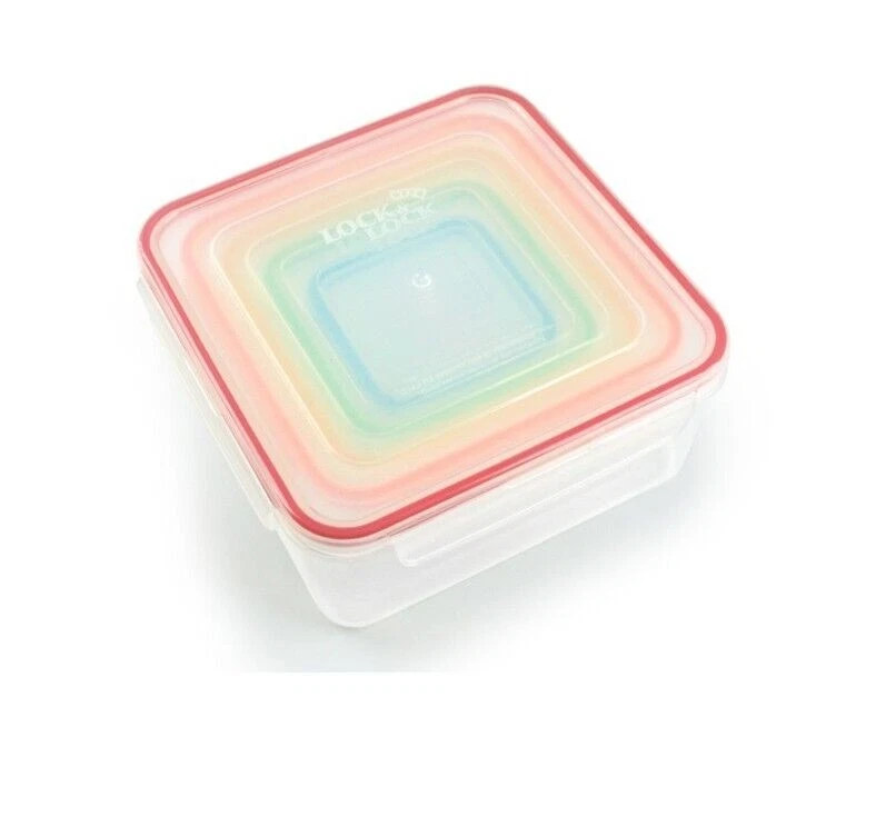 LocknLock Square Nestable Air & Watertight 5pcs Food Storage Container Set - Image 3 of 4