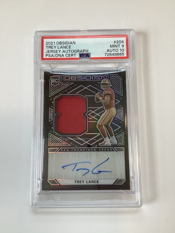 2021 Obsidian Trey Lance Jersey Auto PSA9 /100