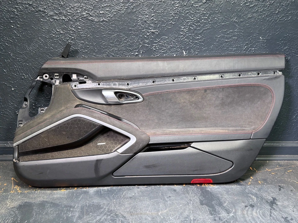 Porsche 991 911 GTS Front Alcantara Leather Door Panel Set 2016 OEM - Image 2 of 4