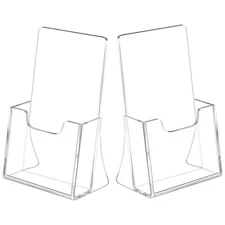 NIUBEE Acrylic Brochure Holder 4’’ Trifold Pages 50% Thicker Countertop Acryl...