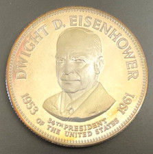 Dwight D. Eisenhower Presidential Commemorative 1oz sterling Silver Round 38.95 per troy oz