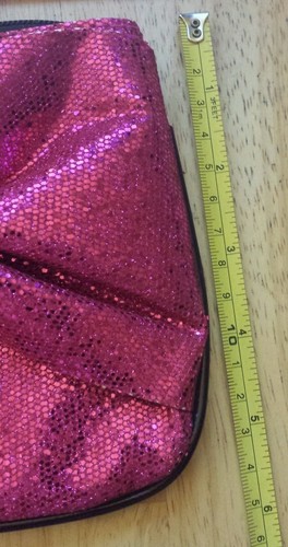 Caboodles Kunstleder klein Damen Fuchsia/Schwarz Glitzer Armband - Bild 5 von 5