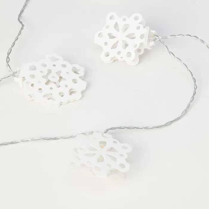 IKEA STRALA Cadena de Iluminación LED Copos de Nieve con 12 Luces, Funciona con Pilas Nuevo Foto 3 de 4