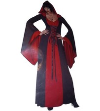 California Costumes 1148 Adult Deluxe Hooded Robe Black/Red LG 10/12 Gothic Vamp