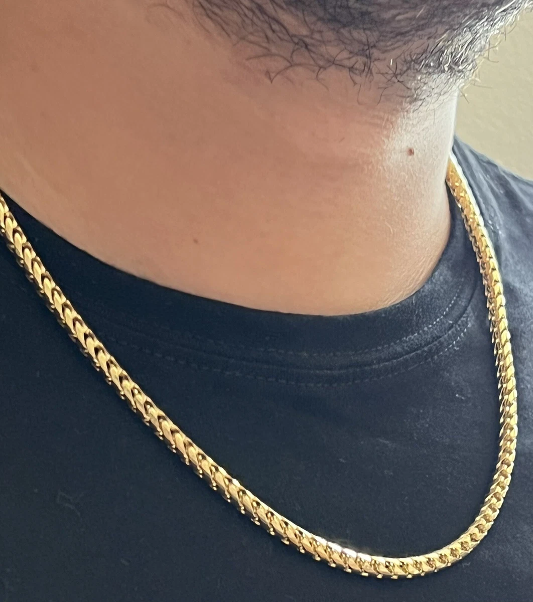 14k Solid Gold Franco chain necklace Real gold chain 22 inches