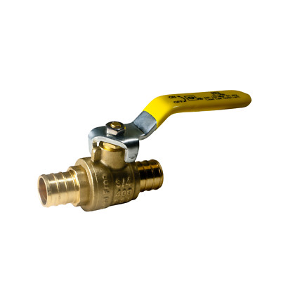 1 Pc XFITTING 3/4'' Pex Brass Shut Off Ball Valve, Full Port, Lead Free, NSF