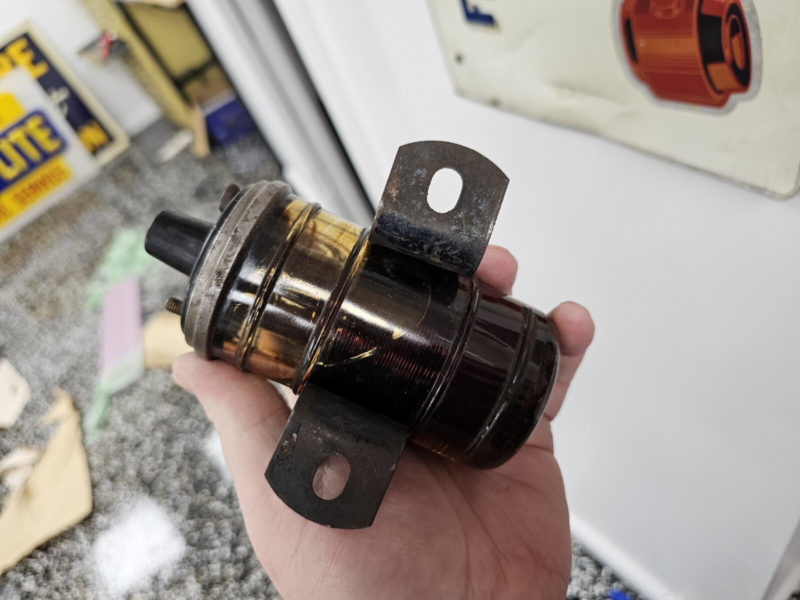 NOS VINTAGE EARLY HOT ROD GLASS IGNITION COIL FORD CHEVY HUDSON