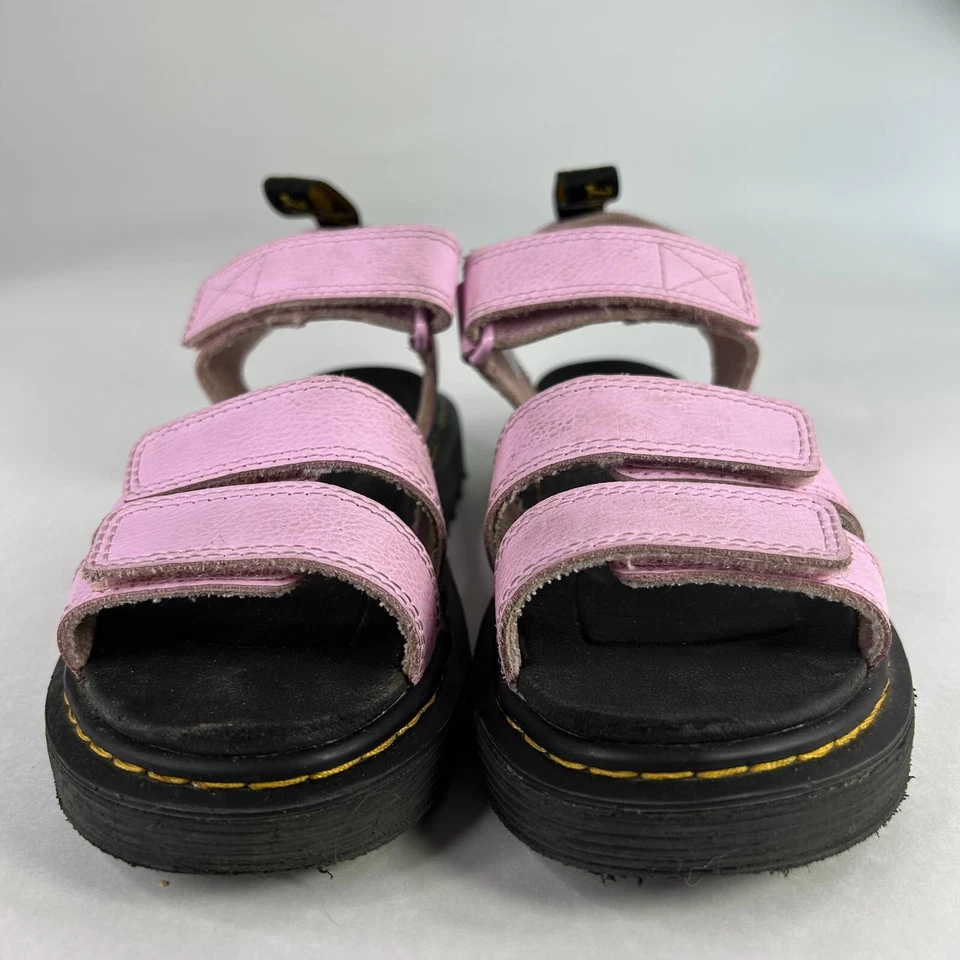 Sandalias Dr. Martens Klaire J Niños EE. UU. 3 Rosa Tirantes Puntera Abierta Zapatos Foto 2 de 4
