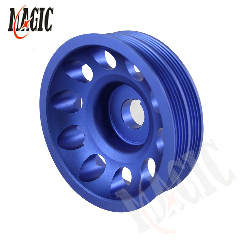 Light Weight Aluminum Crankshaft Pulley For Subaru Impreza WRX STI Forester Blue Foto 4 de 4
