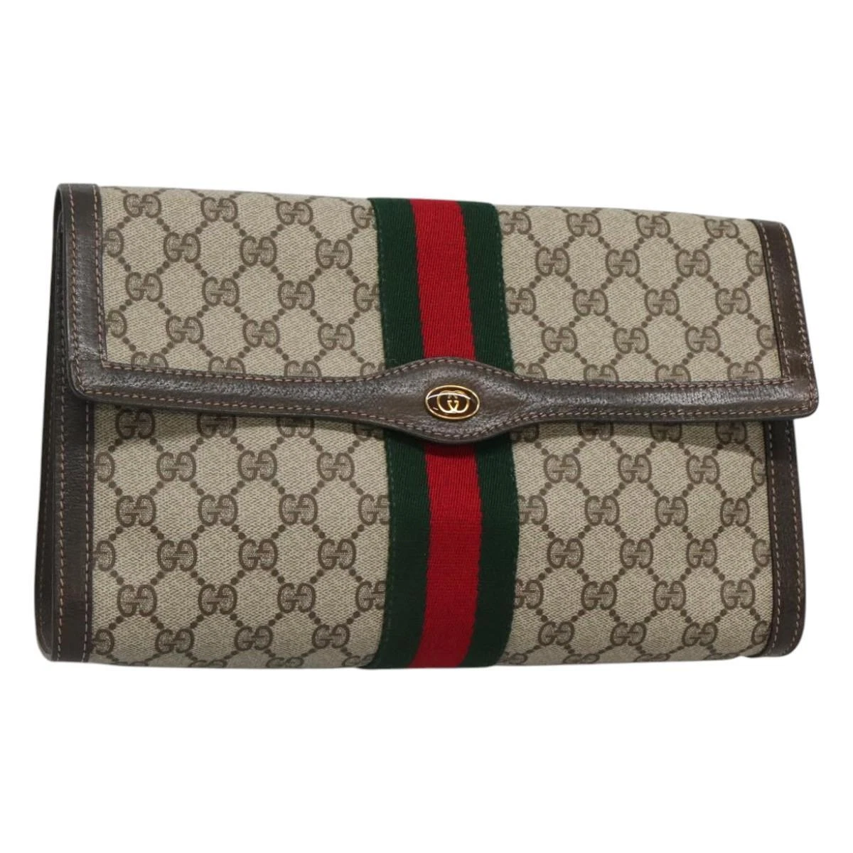 Sac GUCCI GG Supreme Web Sherry Line PVC beige or 41 014 3087 30 authentique MX156