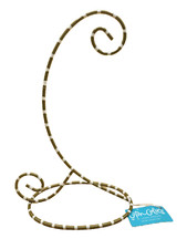 COTON COLORS Gold  White Stripe 9" Metal Ornament Stand Holder BRAND NEW w/TAGS