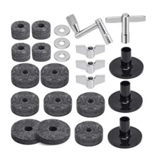Cymbal Replacement Accessories 23PCS Stand Felts Pads Wing Nuts Drum Key
