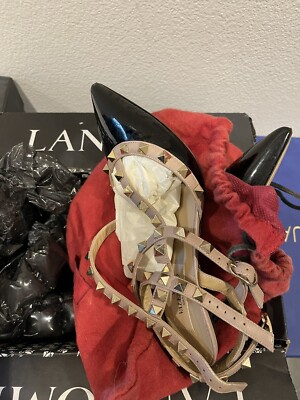 Authentic Valentino GaravaniRockstud ankle strap pumps 35.5 IT