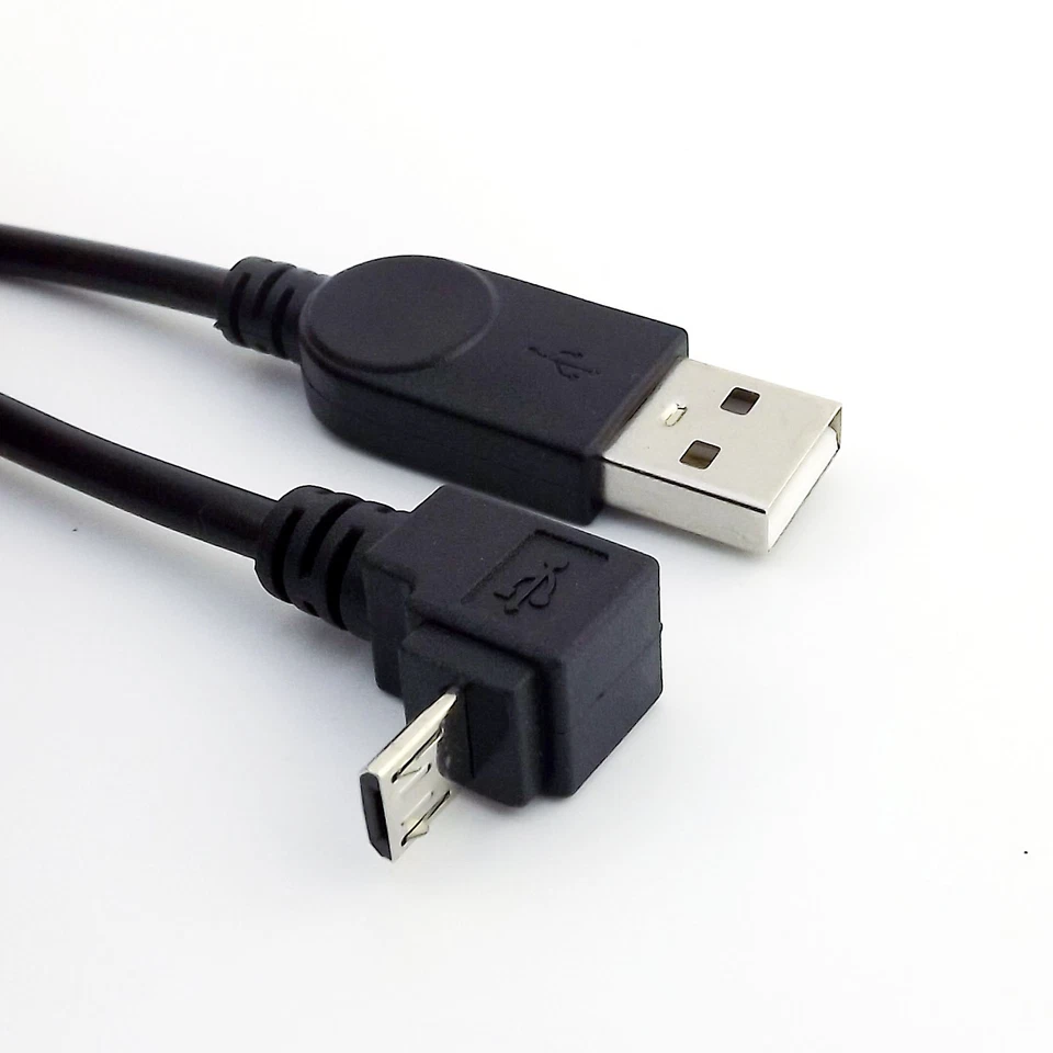 Down Angled Micro USB 5 Pin Male to USB A Male Data Charge Cable for Cell Phone - Image 4 of 4