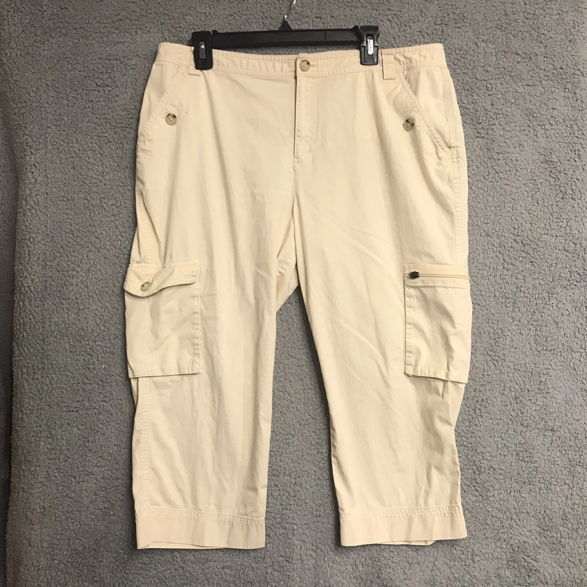 Lauren Ralph Lauren Pants Women 16 Off-White Cargo Capri Straight Cropped  Cotton